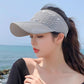 Women's Summer Sports Empty Top Hat Solid Color Pleated Visor Cap Breathable All-match Sunscreen Sun Hat Anti-ultraviolet Sunshade Hat