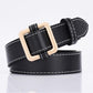 Women Girl Fashion Black PU Leather Belt High Quality Dress Jeans Belts