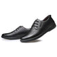 Men's Spring and Autumn Business Leather Shoes Real Cowhide Round Toe Breathable Dad Shoes Husband Casual Shoes Korean Men's Lace-up Shoes