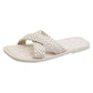 Sandals and Slippers Women's Outer Wear Summer Korean Fashion Candy Color Woven Cross Flat Flip Flops