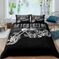 3D Print Motorcycle Pattern Bed Three-piece Set of Set of Pillows Set Large Double Bed Home Bedding