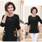 Women's Spring and Autumn Bottoming Shirt Long-sleeved Mothers Wear T-shirt Tops Small Shirts To Keep Warm and Fleece Autumn