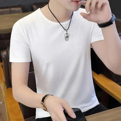 Summer Men's Short-sleeved T-shirt Youth Trend Half-sleeved T-shirt Large Size Men's Shirt Bottoming Shirt T-shirt