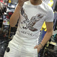 3D Diamond Eagle Print Shirt Summer Men T-shirt Fashion Overshirt Half Sleeve Tees Loose Breathable Pullover