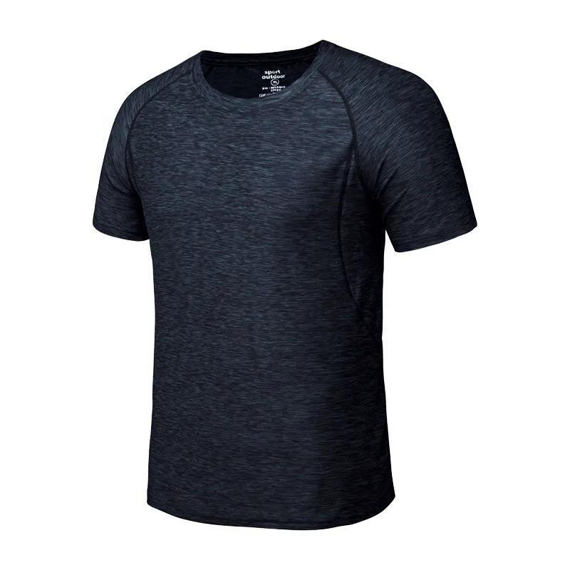 Men Sports T-shirt Outdoor Shirt Summer Breathable Casual Quick Dry Top Half Sleeve Elastic Off-road Tees Running Clothing