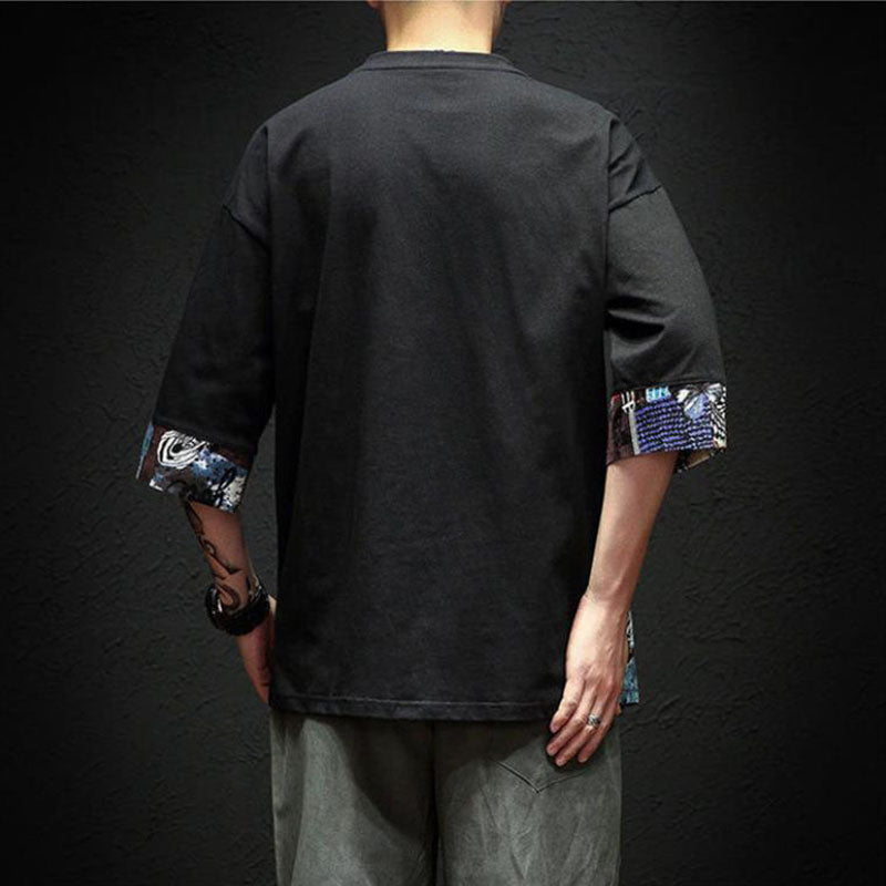 Spring and Autumn Round Neck T-shirt Half-sleeved Sweater Korean Version of The Pullover Bottoming Shirt Student Sweater Casual Men's Top