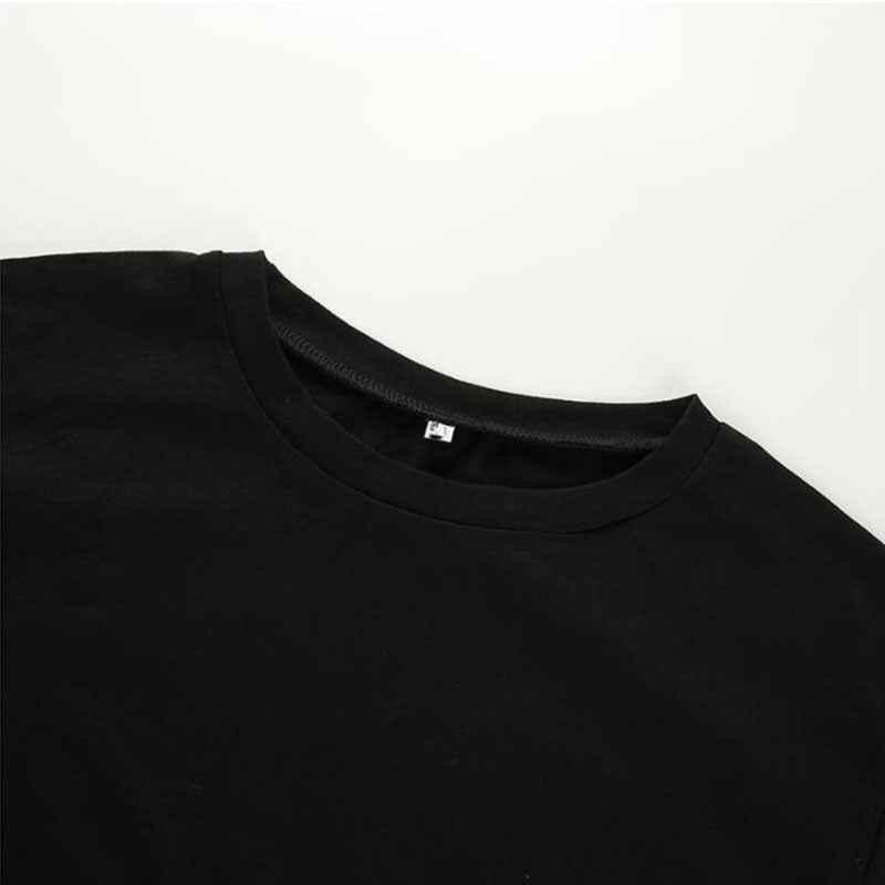 Short Sleeve Tee Tops Female Shirts  Summer Women Black Short T-Shirts Sexy Crop Tops
