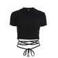 Short Sleeve Tee Tops Female Shirts  Summer Women Black Short T-Shirts Sexy Crop Tops
