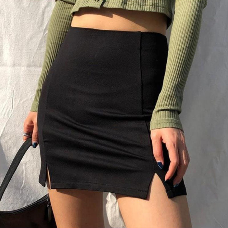 Mini Skirt Girls Casual A-line Skirts Women Summer High Waist Club Skirt Ladies Slim Black Skirts Streetwear
