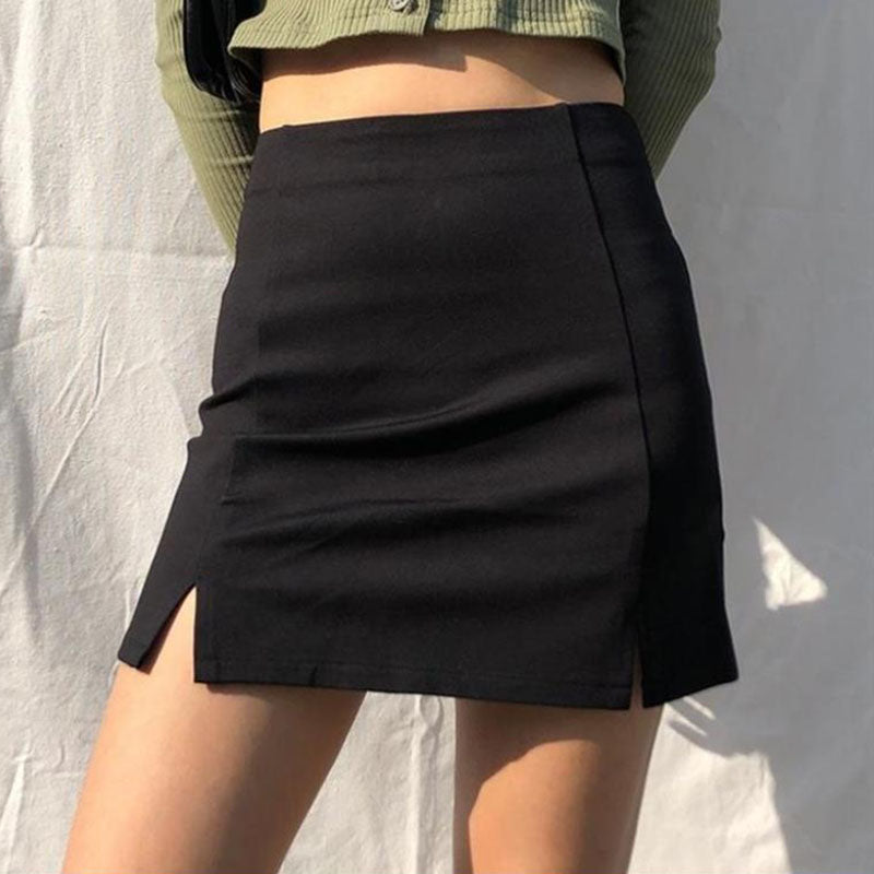 Mini Skirt Girls Casual A-line Skirts Women Summer High Waist Club Skirt Ladies Slim Black Skirts Streetwear
