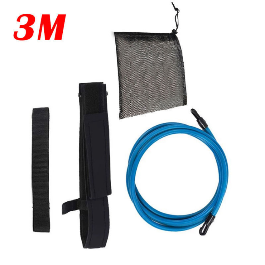3/4M Adjustable Swim Training Resistance Elastic Belt Tether Elastic Rope Band