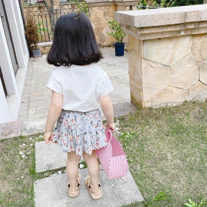 Girls' Suits Western-style Cotton Children's Summer Fashion Floral Skirt Baby Summer Short-sleeved Two-piece Suit