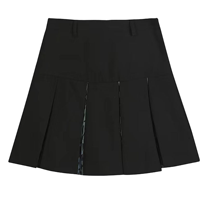 Skirts Womens Black Leopard Print Pleated Skirt Summer Club Mini Skirt Slim High Waist Casual Short A-line Skirts