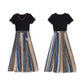 M-XXXL 2 Pieces Ladies Suit Skirt Spring and Summer Short Sleeve  Mid-length Casual Vacation Office Home