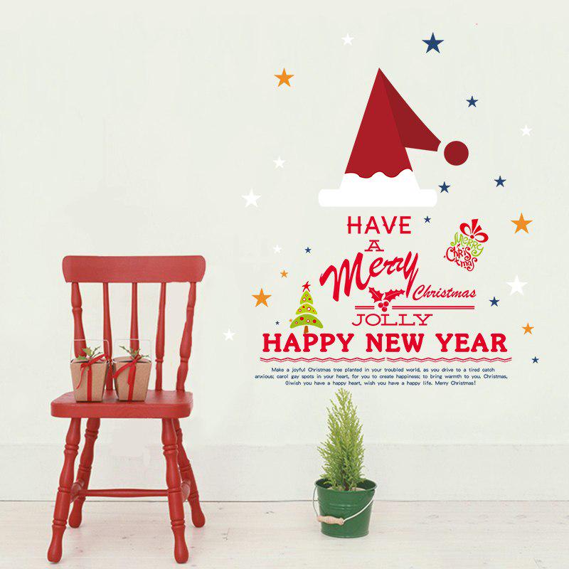 [Wall sticker ]Christmas Hat Tree Wall Stickers Home Decor Living Bedroom Shop Glass Door Decoration