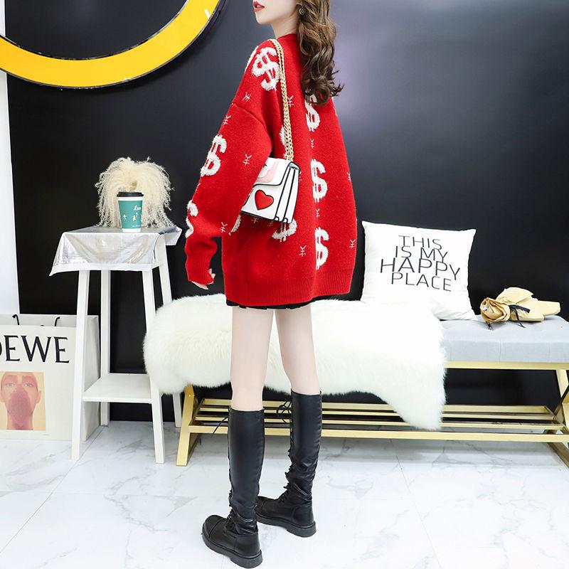 2020 Autumn Women Solid Sweater Elegant O-neck Loose Female Knitted Sweater Casual Long Sleeve Warm Oversized Pullover Tops