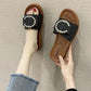 Women's Summer Thick Sole Slippers Girls Middle Heel Soft Sole Indoor Bathroom Slippers Ladies Seaside Beach Outdoor Slippers Elegant Flip Flops