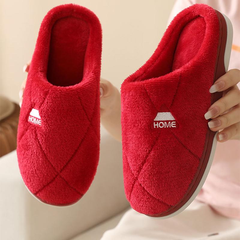 Cotton Slippers Men's and Women's Home Shoes Winter Indoor Home Non-slip Thick-soled Couple Slippers
