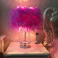 Feather Crystal Table Lamp Bedroom Bedside Lamp Creative European Princess Wedding Room Bedside Lamp