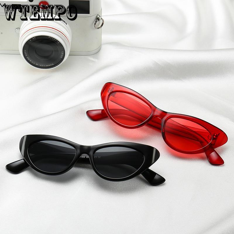 New Small Frame Rhinestone Cat Eye Sunglasses Women Red Black 2019 Fashion cateye Sun Glasses for wo