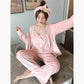 Three-pieces Women's Winter Pajamas Set Thin Velvet Island Velvet Sexy Suspenders Long-sleeved Trousers Pyjamas Sweet Solid Color Comfortable Homewear