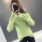 Pofulove Women's Pile Collar Knit Bottoming Shirt Autumn and Winter New Sweater Style High-necked Slim Fit Slim Top