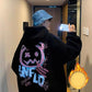 Fleece Sweater Men's Hip-hop Graffiti Shirt Autumn and Winter Warm All-match Loose Hooded Men's Shirt