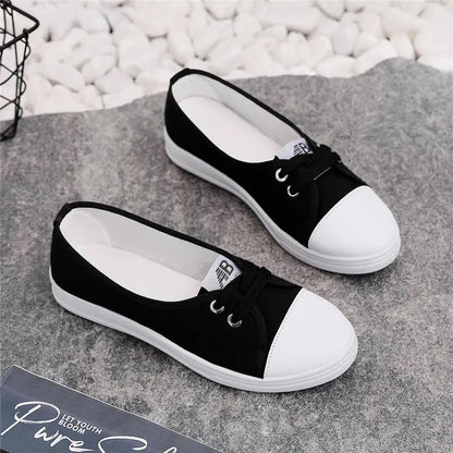 Little White Shoes Women Spring and Summer Casual Shallow Mouth White Shoes Summer Breathable Canvas Shoes Women
