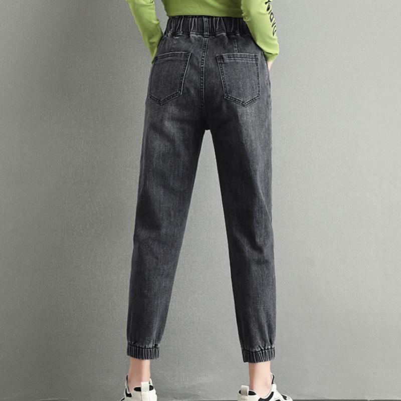 Jeans Women's Ninth Pants Loose Korean Style Harem Pants Elastic Waist High-waisted Trousers