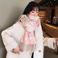 Scarf for Women Wool Scarves Feather Printing Winter Women's Ladies Cashmere Scarfs Female Shawl