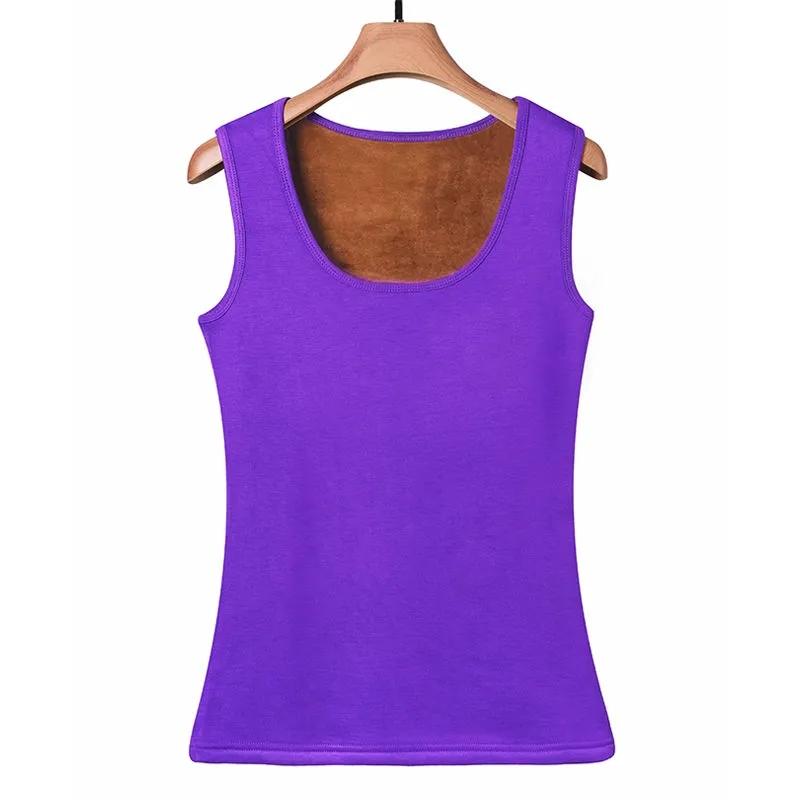 Plus Size M-5XL Velvet Women Vest Sexy Winter Clothing Thermal Underwear Warm Body Tops Sleeveless Solid Slim O Neck Undershirt