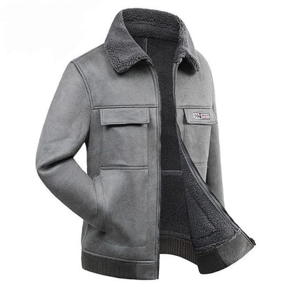 Autumn and Winter Jackets Plus Fur and Plus Velvet Trend All-match Leather Jacket Jacket Men's Lamb Fur Coats