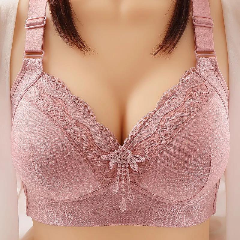 Ladies Sweet Style Thin No Steel Ring Gathering Non-magnetic Breathable Anti-sagging Top Support Thin Beautiful Back Lightweight Comfortable Bra