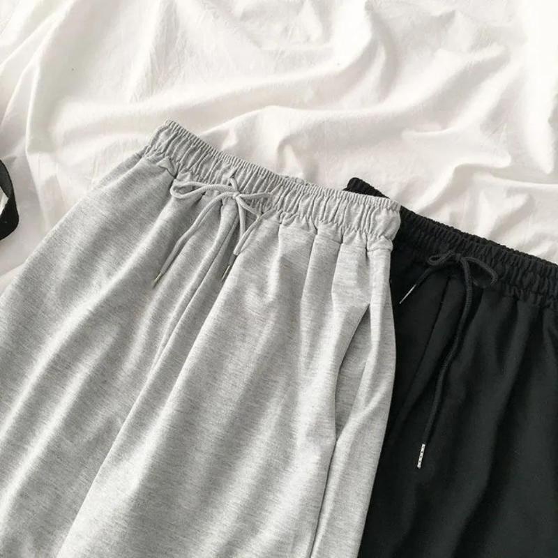 Spring and Summer Gray Wide-leg Pants Women Loose High-waist Straight-leg Casual Pants Drape Wild and Thin Japanese