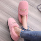 Peas Shoes Women's Autumn and Winter Warmth Thick-soled Furry Shoes Flat-bottomed All-match Cotton Shoes and Velvet