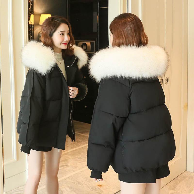 Women's Short Cotton Coat Students Loose Fashion Casual Cotton Coat Thick Bread Coat
