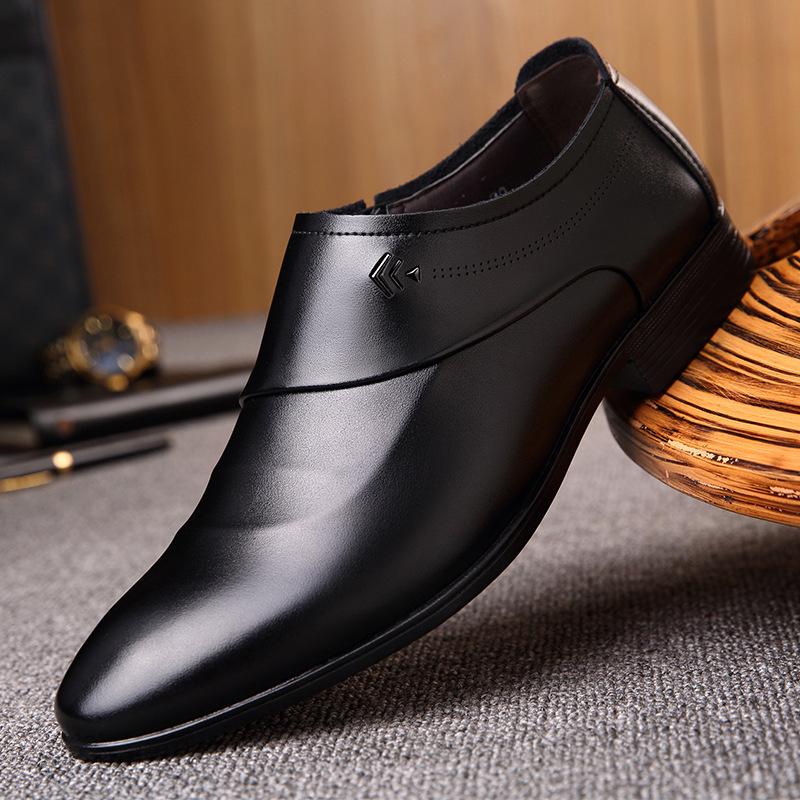 Men's Shoes Flat Oxford Pointed Toe Slip-on Breathable Wedding Office