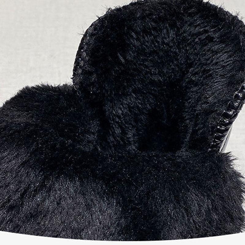 Winter Waterproof Snow Boots Women Plus Velvet Thick Fur One Casual Rhombus Cotton Shoes Boots