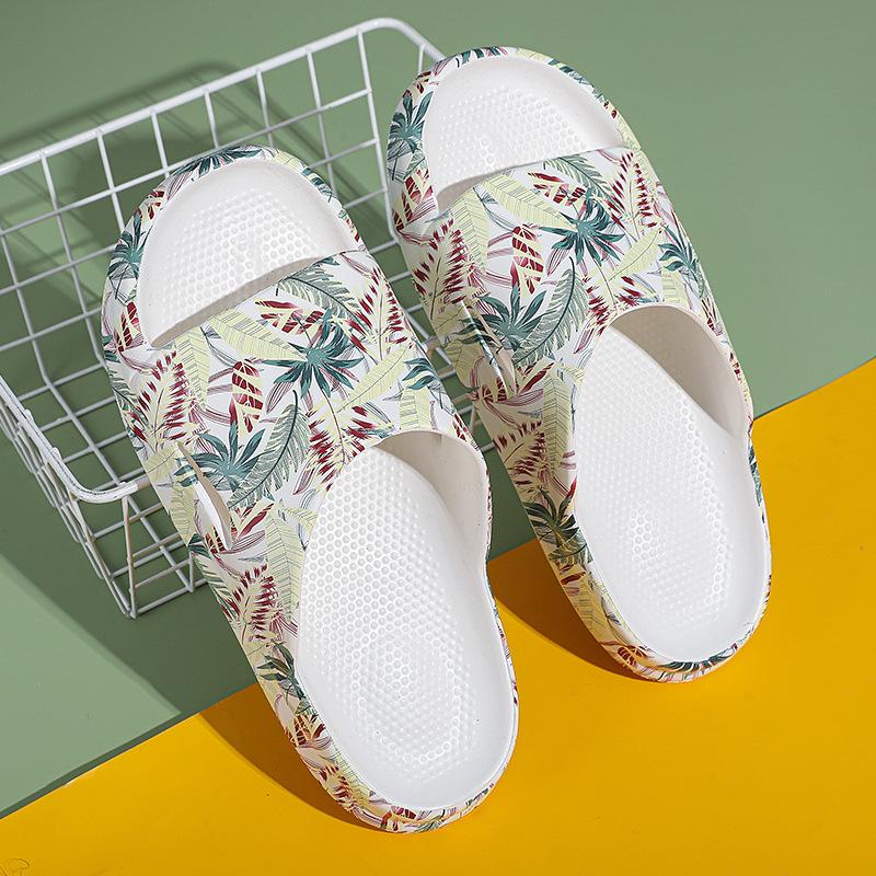 Men's Spring Summer Outdoor Beach Slippers Large Size Non-slip Indoor Bathroom Flat Printing Slippers