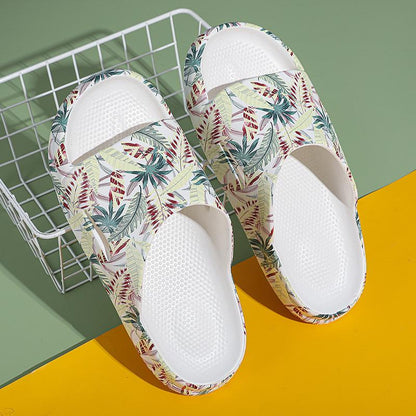 Men's Spring Summer Outdoor Beach Slippers Large Size Non-slip Indoor Bathroom Flat Printing Slippers