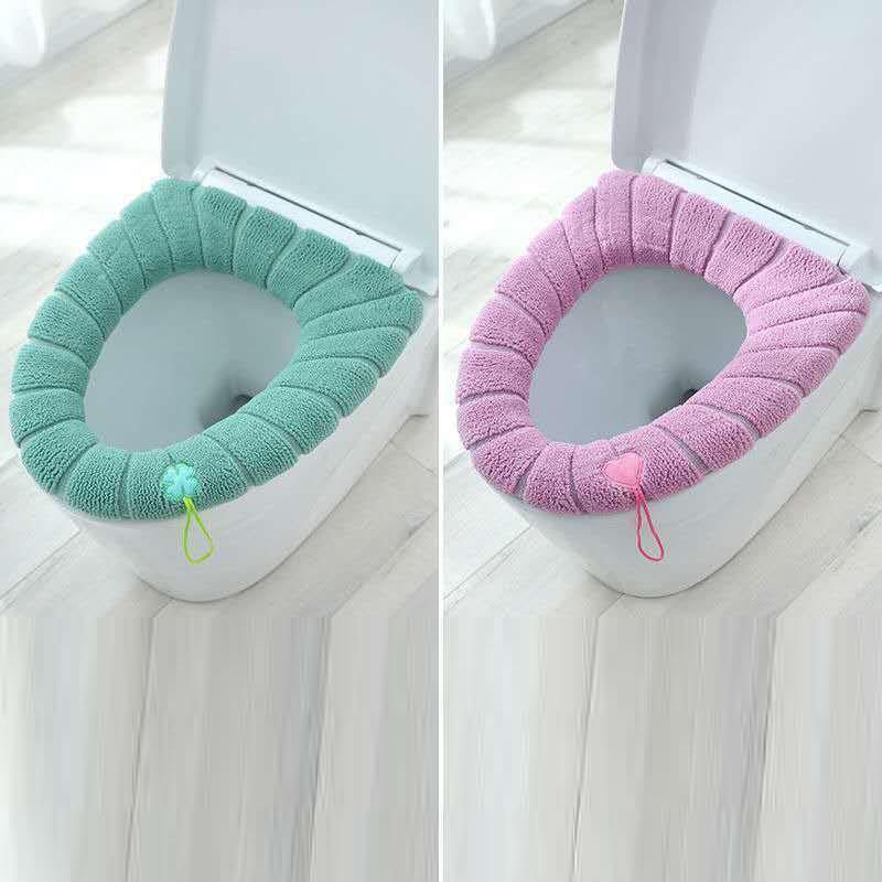 Two Pieces of Universal Toilet Seat Cushion Household Toilet Cover Cushion Thickened In Winter Toilet Cover Toilet Ring Cushion Washable