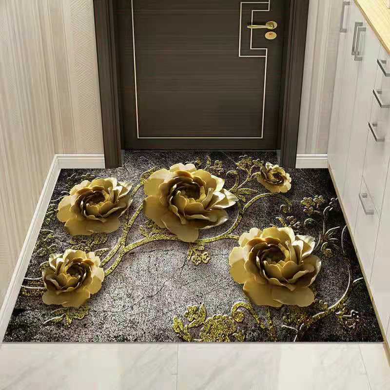 3D Door-to-door Floor Mat Door Mat Home Bedroom Living Room Bathroom Non-slip Absorbent Machine Washable Carpet