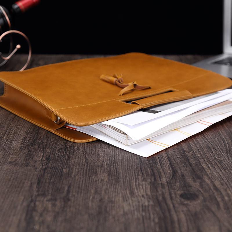 Business Briefcase Men Large-capacity Leather Waterproof Handbag Envelope Messenger Shoulder Bags