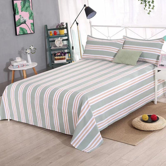Three-piece Set One-piece Bed Sheet Two Pillowcases Thick Cotton Sheet Canvas Sheet Washable Breathable Foldable