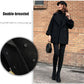 Loose Black Woolen Coat Mid-length Woolen Coat Autumn  Winter Thick Double-breasted Pea Coat
