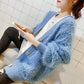 Sweet Mid-length Non-shedding Sweater Thicken Fashion Jacket Tassel Knit Cardigan Fairy Trend