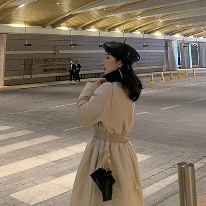 Winter Thick Cotton-padded Jacket Parker Cotton-padded Jacket Women's Mid-length Korean Tooling Down Jacket Loose Jacket