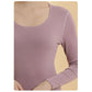 Women's 2 Pieces Long-sleeve Suit Set Thermal Underwear Temperature Homewear Slim Comfortable Home Pajamas Tight Sexy Body Suit Round Neck Clothing