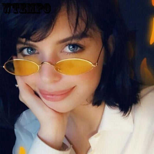 2019 New Brand Designer Vintage Oval Sunglasses Women Men Retro Clear Lens Eyewear Small Sun Glasses