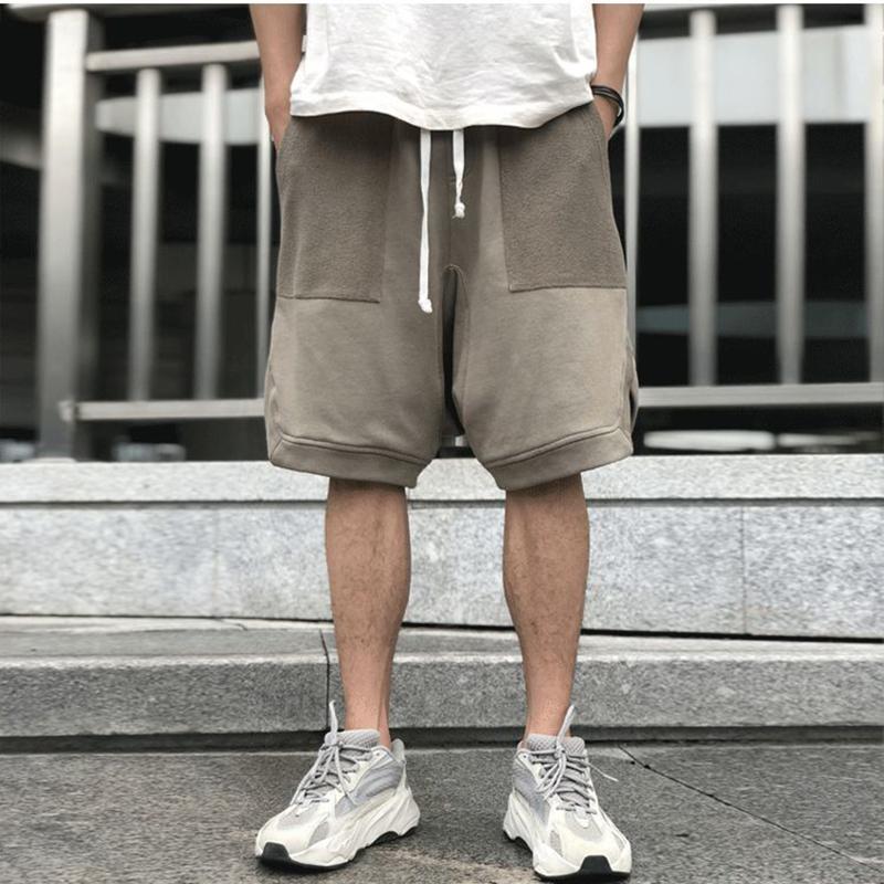 Street Trend Hip-hop Loose Shorts Gray Men's and Women's Summer Cotton High Street Knitted Five-point Pants Shorts